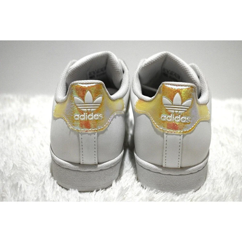 Adidas Superstar Iridescent Leather Shell Toe Sneakers Women's Size 8.5 UK 6